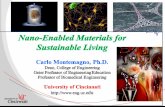 Nano-Enabled Materials for Sustainable Living, 2009 ... · PDMS, PMMA,) can be varied • Protein viability established in block copolymer systems. • Increased stability/lifetime