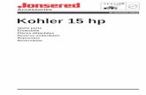 IPL, Kohler 15 hp, SV470-0212, 2009-04, Accessories · SERVICE Spare parts Ersatzteile Pièces détachées Reserve onderdelen Repuestos Reservdelar IPL, SV470-0212, 2009-04 Kohler