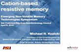Cation-based resistive memory - IEEEsites.ieee.org/sfbanano/files/2015/08/Kozicki-ENVMT-Symp-April... · Cation-based resistive memory Emerging Non-Volatile Memory Technologies Symposium