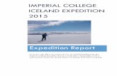 Imperial College Iceland Expedition 2015 · IMPERIAL COLLEGE ICELAND EXPEDITION 2015 ... 39 Kit ... what maps have been found online. Our original itinerary reflected this: