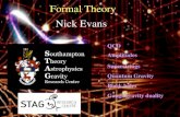Formal Theory Nick Evans - University of Southampton · Formal Theory. Black holes. Gauge/gravity duality. Nick Evans. QCD. Amplitudes. Superstrings. Quantum Gravity. Breaking News.