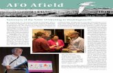 AFO Afield - Association of Field Ornithologistsafonet.org/about/newsletter/AFO_Afield_June2017.pdf · AFO Afield Vol. 21, No. 1 June 2017 I n August 2016, the Association of Field