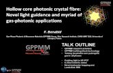 PHOTONIC CRYSTAL FIBRE - First-TF-Cluster of excellence on ...first-tf.com/wp-content/uploads/2017/02/8-CNRSWorkshop2016_FBtalk... · Hollow core photonic crystal fibre: ... •GLOphotonics