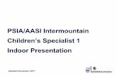 PSIA/AASI Intermountain Children’s Specialist 1 Indoor Presentation · 2017-11-22 · Moral (Kohlberg) What’s Happening 0-2 Sensorimotor ... e Point of View Look at ME Your Space
