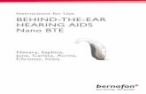 Instructions for Use BEHIND-THE-EAR HEARING AIDS Nano …/media/bernafon/main/pdf/english/... · Instructions for Use BEHIND-THE-EAR HEARING AIDS Nano BTE. 3 Table of Contents Hearing