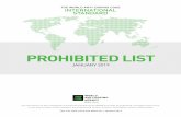 PROHIBITED LIST - wada-ama.org · THE WORLD ANTI-DOPING CODE INTERNATIONAL STANDARD PROHIBITED LIST JANUARY 2019 The official text of the Prohibited List shall be maintained by …