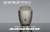 Owner's Manual - Samson Technologies | Professional Audio ... · 2 Next, connect your ... Guitar Amp Placement of the microphone when recording an electric guitar can impact the tone