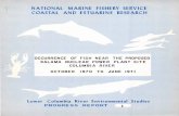 NATIONAL. MARINE FISHERY SERVICE COASTAL AND … · MARINE FISHERY SERVICE COASTAL AND ESTUARINE RESEARCH OCCURRENCE OF FISH NEAR THE PROPOSED KALAMA NUCLEAR POWER PLANT SITE ...