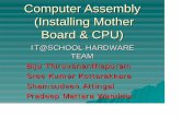 Computer Assembly (Installing Mother Board & CPU) hardware training/Computer... · Computer Assembly (Installing Mother Board & CPU) IT@SCHOOL HARDWARE TEAM Biju Thiruvananthapuram