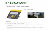 PROVA 1660 Transformer Turns Ratio Meter SHEET-2015.pdf · PROVA 1660 Transformer Turns Ratio Meter CE CAT IV 50V Features: Measurements of 1Φand 3 ΦTransformer/VT/CT Turns Ratio.
