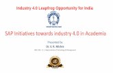 SAP Initiatives towards industry 4.0 in Academia · SAP Initiatives towards industry 4.0 in Academia. Presented by. Dr. V. R. Mishra. HOD, ME – G. L. Bajaj Institute of Technology