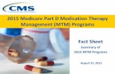 2015 Medicare Part D Medication Therapy Management (MTM ... · August 21, 2015 . Fact Sheet . Summary of . 2015 MTM Programs . 2015 Medicare Part D Medication Therapy Management (MTM)