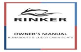 OWNER’S MANUAL - Rinker Boats · Owner’s/Operator’s Manual. Model/Number: _____ Hull Identification #:_____ Date of Purchase: _____ Dealer Name: _____ Address: _____
