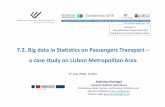 SCORUS 1jul16- Big data in Transport Statistics Lisbon MA data... · Regulator (Instituto da Mobilidade e dos Transportes) Road Rail Surveys to transport companies ... transport authority