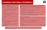 Compliant Nail Salon Ventilation · Mechanical ventilation system brings air into the salon (0.12 CFM/FT² + 20 CFM/occupant) Makeup air and exhaust air ducts are separate; there