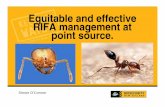 Equitable and effective RIFA management at point source. - pointsource management.pdf · 2. Mandatory inspections of RIFA country exports to NZ - low likelihood of detecting RIFA
