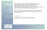 Developmental Readiness of Normal Full Term Infants to Progress from ... · i Developmental Readiness of Normal Full Term Infants to Progress from Exclusive Breastfeeding to the Introduction