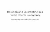 Isolation and Quarantine in a Public Health Emergencyepi.publichealth.nc.gov/.../2013/Preparedness_Capabilities_Handout.pdf · Public Health Emergency Preparedness Capabilities Handout