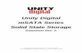 Unity Digital mSATA Series Solid State Storage · Unity Digital mSATA SSD Specification Unity Digital 2950 Airway Ave, A12, Costa Mesa, CA 92626. sales@unitydigital.com Toll Free: