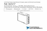 NI 9227 Operating Instructions and Specifications ... · OPERATING INSTRUCTIONS AND SPECIFICATIONS NI 9227 4-Channel, 5 A rms, 24-Bit, Simultaneous, Channel-to-Channel Isolated Analog