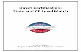 Direct Certification: State and CE Level Match - esc4.net · > Programs > National School Lunch Program > Direct Certification o Direct Certification and Direct Verification User