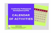 CALENDAR OF ACTIVITIES - dghs-tr.com · This Calendar of Activities highlights only some of the key Continuing Professional Education events which have been extracted from the Annual