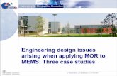 Engineering design issues arising when applying MOR to ... · Engineering design issues arising when applying MOR to ... Mx¬+ Exú+ Kx= f[x,u] 12. Laboratory for Microsystem SimulationInstitute