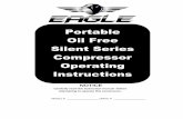 Portable Oil Free Silent Series Compressor Operating ... · el cordón, esté seguro de utilizar uno bastante pesado para llevar la corriente que su producto lo va a hacer drenaje.