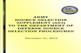 ARMY SOURCE SELECTION SUPPLEMENT …...ARMY SOURCE SELECTION SUPPLEMENT (December 21, 2012) i TABLE OF CONTENTS CHAPTER 1: PURPOSE, ROLES, AND RESPONSIBILITIES 1 1.1 PURPOSE 1