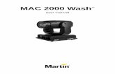 MAC 2000 WashTM - Martin Professional The MAC 2000 Wash is a 1200 Watt moving head wash light that provides CMY color mixing, color correction (CTC), two color wheels (each with four