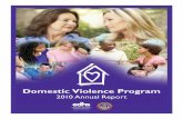 Domestic Violence Program · DOMESTIC VIOLENCE SERVICES In 2010, the Domestic Violence Program (DVP) administered funds to 46 domestic violence crisis centers. Those 46 domestic violence