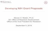 Developing NIH Grant Proposals - research.usc.edu · NIH Director - Francis Collins • Research directions set by Director – not Congress or President • Tension between investigator-initiated