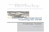 Position Management Training for HCM - Human Resources · Training Guide Page 1 Position Management Training for HCM Overview Position Management is used at UCB to track positions.
