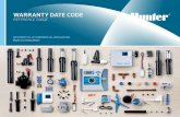 WARRANTY DATE CODE - Hunter Industries · WARRANTY DATE CODE REFERENCE GUIDE. ... PLD Fittings, PLD-LOC Fittings, Rigid Risers TWO YEARS ROTORS PGP®-ADJ,PGJ CONTROLLERS Eco Logic,