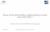 Status of the disformally coupled galileon model after ...moriond.in2p3.fr/.../transparencies/2_monday/2_afternoon/3_leloup.pdf · March 19, 2018 Rencontres de Moriond 2018 - Cosmology