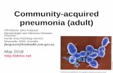 Community-acquired pneumonia adult 2018 Ferguson · Epidemiology • Childhood pneumonia is the leading single cause of mortality in children < 5 years. • incidence < 5yr estimated