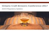 AGCO Regulatory Updates - Ontario Craft Brewers · Established in 1998, the AGCO is an Ontario provincial regulatory agency reporting to the Ministry of the Attorney General (MAG).