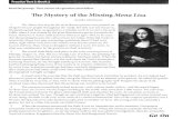 The Mystery of the Missing Mona Lisa · A The Mona Lisa is a painting beloved by people around the world for its great beauty. B The Mona Lisa was easy to steal in 1911 because few