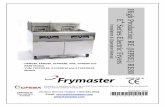 Series Electric Fryers · AUGUST 2013 *8196552* NON-CE & High Production RE (HPRE) RE80 E 4 Series Electric Fryers Installation & Operation Manual - HPRE80, FPRE80, XFPRE80, XRE,