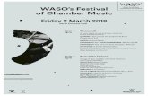 WASO’s Festival of Chamber Music programs for web... · VILLA-LOBOS Bachianas brasileiras No.5: Ária MOZART Le Nozze di Figaro: Sull'aria ... BACH, J.S. Singet Den Herr’n Singet