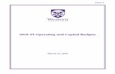 2018-19 Operating and Capital Budgets - ipb.uwo.ca · Page 1 Western University 2018-19 Budget Highlights A. Introduction Western’s 2018-19 Operating and Capital Budgets move us