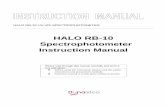 HALO RB-10 Spectrophotometer Instruction Manualhk.techcomp.com.hk/upload/file/f0236995222b43f79cce01a80f18f150.pdf · manual carefully to attain a full understanding of the instructions.