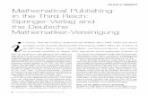 VOLKER R. REMMERT Mathematical Publishing in the Third … · VOLKER R. REMMERT Mathematical Publishing in the Third Reich: Springer-Verlag and ... Edmund Landau and the aforementioned
