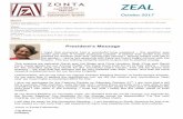 October 2017 - zontaparadistrict.org.au 2017.pdf · ZEAL October 2017 Mission Zonta International is a leading gloal servie organisation of professionals empowering women worldwide