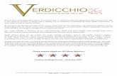 Please enquire about our Off Menu Selection. Tourism ... · outstanding word of mouth seduce you. Verdicchio Restaurant and Wine Cellar offers a delectable selection of wine, whiskey,