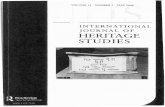 INTERNATIONAL JOURNAL OF HERITAGE STUDIES2CCultural... · International [ournal ofHeritage Studies 199 applications of new media technology. This usually has the advantage ofbeing