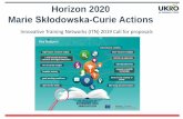 Horizon 2020 Marie Skłodowska-Curie Actions · Marie Skłodowska-Curie Actions (MSCA) Research Infrastructures Industrial Leadership ... Estonia, Finland, France, Germany, Greece,