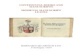 CONTINENTAL BOOKS AND MANUSCRIPTS MEDIEVAL MANUSCRIPT LEAVES · CONTINENTAL BOOKS AND MANUSCRIPTS MEDIEVAL MANUSCRIPT LEAVES BERNARD QUARITCH LTD Catalogue 1422 . ... CONTINENTAL