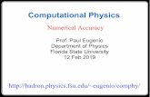 Computational Physicshadron.physics.fsu.edu/~eugenio/comphy/lectures/10-12Feb2019.pdf · Range Errors ±2.48 x 10-324 < float 64 < ±1.8 x 10308 64 bit words If a number x is larger