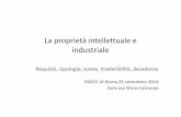 Proprietà industriale e intellettuale - odcec.roma.it · Proprietà industriale ed intellettuale • La proprietà intellettuale si suddivide in due grandi categorie: • Proprietà